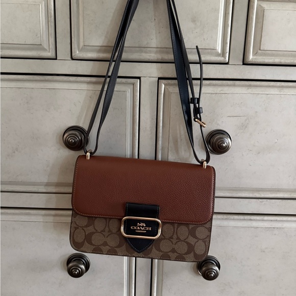 Coach Brown and Black Signature Crossbody Bag - Picture 7 of 7